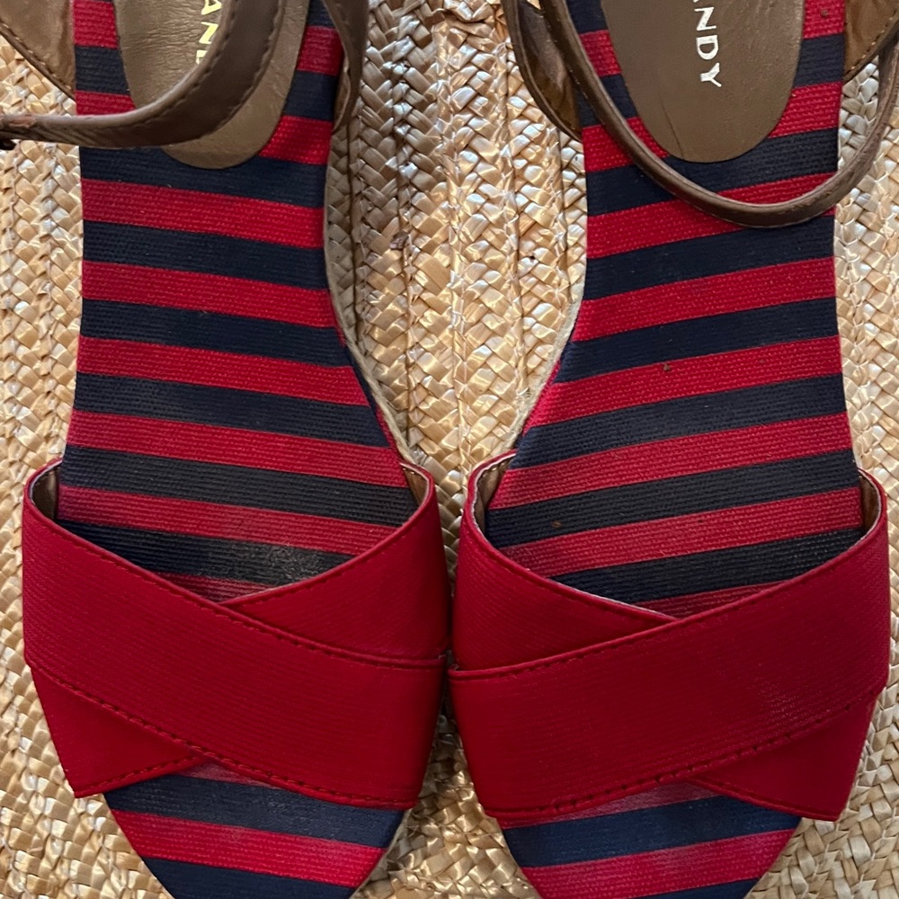 Rock & Candy Red and Navy Striped Sandals